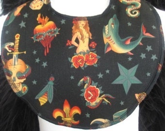 Tattoo punk rock black baby bib