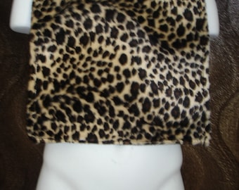 Leopard faux fur boutique baby bib