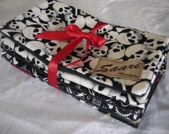 Punk Rockabilly Baby Boutique skull burp cloths 3 pc set