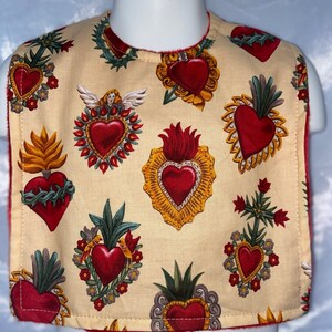 Sacred hearts tattoo baby bib
