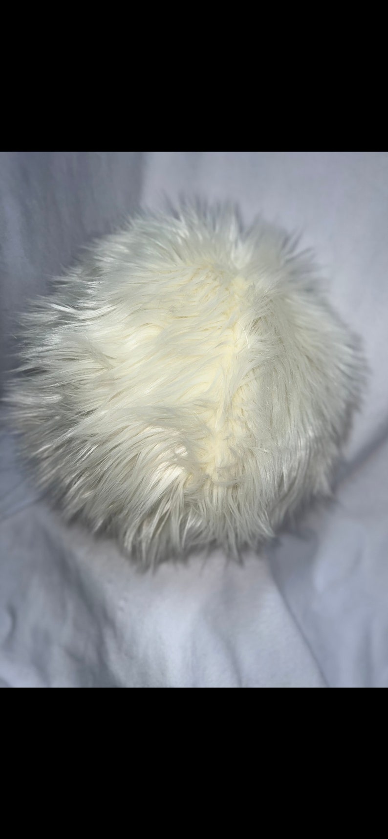 Fluffy Ivory Pillow Sphere Pillow Faux Fur Pillow Decorative Throw Pillows Fuzzy Pillow Tween Room Decor Round Ball Pillow image 2