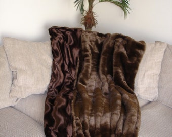 Designer Faux Fur Mink Throw Blanket, plush throw blanket, plush faux fur throw, plush faux mink throw