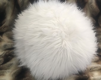 round furry pillow