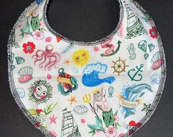 Tattoo Flash punk rock baby bib