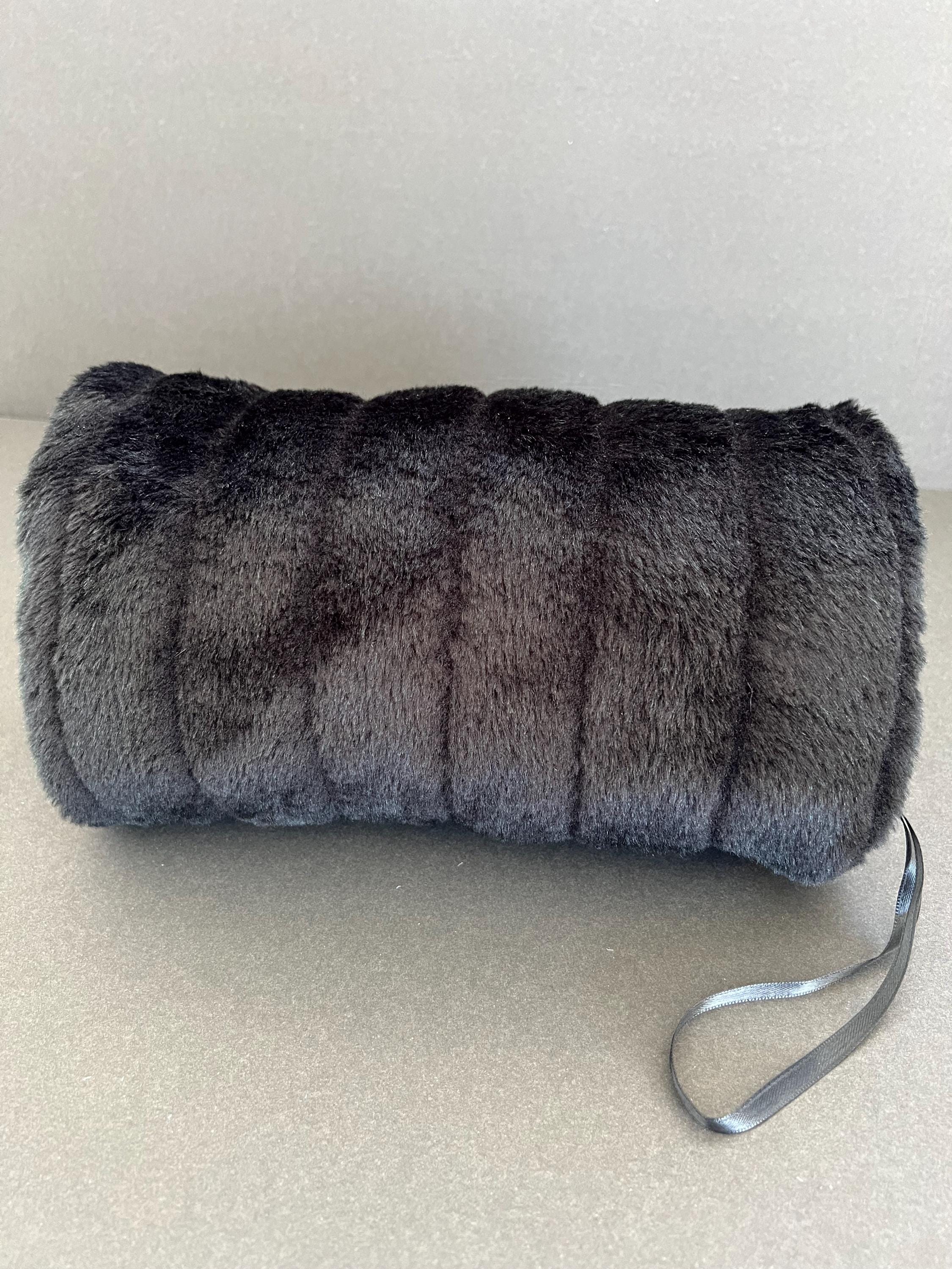 Hand muff, faux fur weddings muff, black mink Faux Fur Hand Muff, Wedding Hand Muff, Bridal Fur Muff