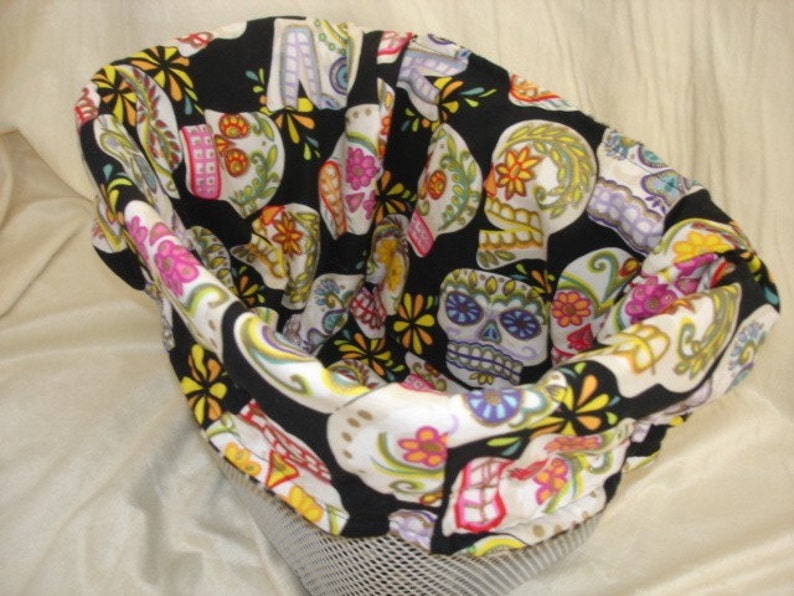 Reversible Bicycle Basket Liner Punk Sugar Skulls Etsy