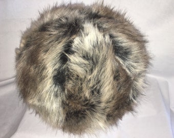 Wolf faux fur Round ball sphere pillow