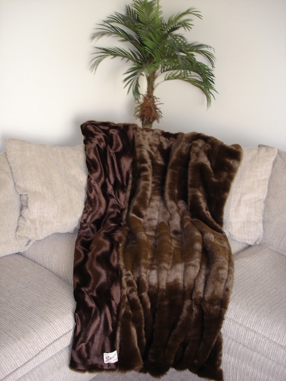 Designer Faux Fur Mink Throw Blanket