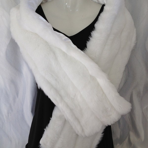 Faux Fur Stole scarf, faux mink stole, bridal stole, bridal faux fur scarf, bridal faux fur shawl