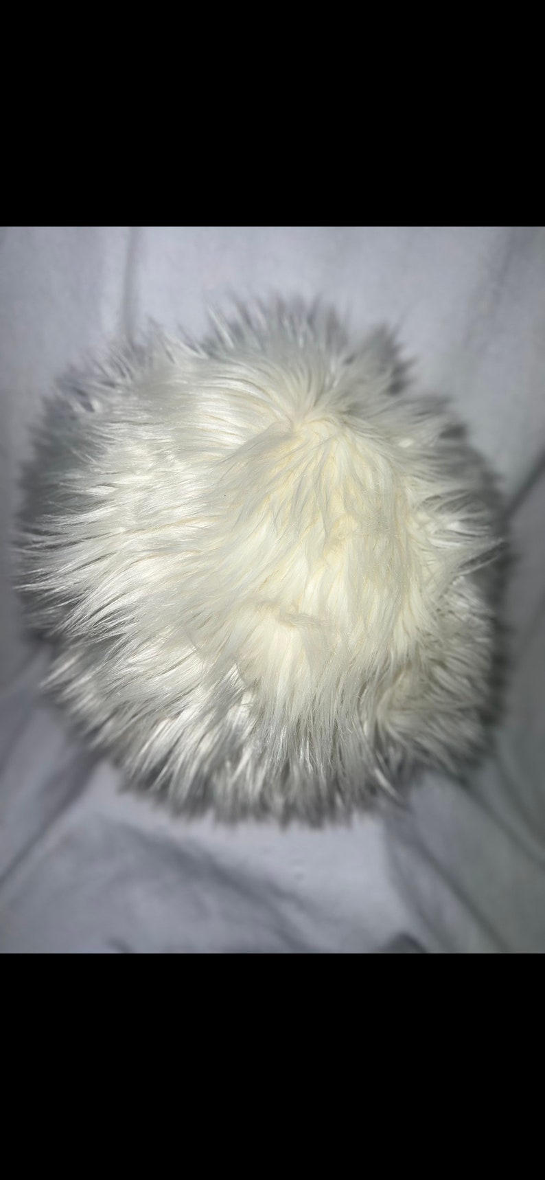 Fluffy Ivory Pillow Sphere Pillow Faux Fur Pillow Decorative Throw Pillows Fuzzy Pillow Tween Room Decor Round Ball Pillow image 1