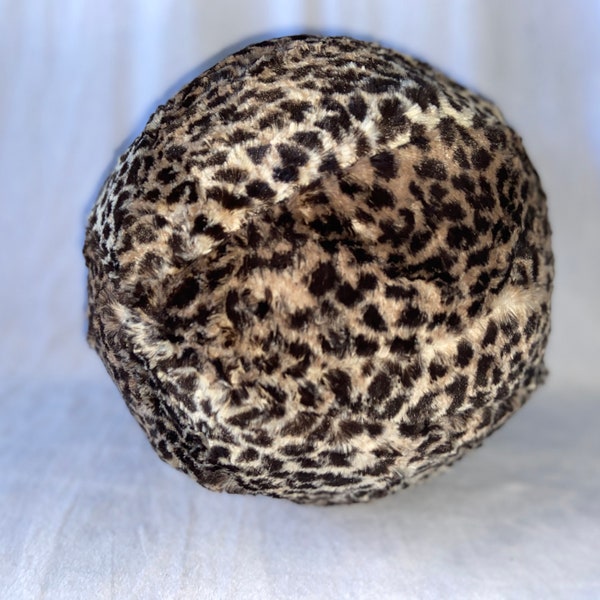 Saari Design Leopard faux fur round ball pillow