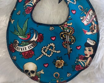 Tattoo sailor nautical punk rock baby bib