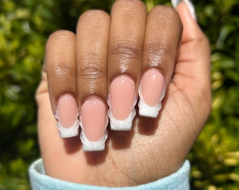 White French Tip | 3D Nails | Luxury French Tip Nails | Classic French Tip Nails | False Nails | Press On Nails | Apres