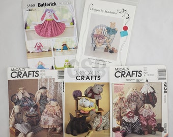 Bundle Lot of 5 Craft Sewing Patterns McCalls 4893, 5636, 5850, Butterick 3560, Designs By Madonna DbM38 UNCUT