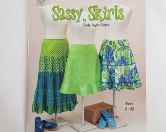 Sassy Skirts Patterns by Taylor Made Designs Complete and UNCut Sizes 0-22