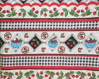 1.8 Yards Mary Engelbreit Very Cherry Double Border Fabric 58" Wide Cranston Village