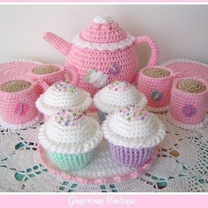 PDF Crochet Pattern Tea Set image 1