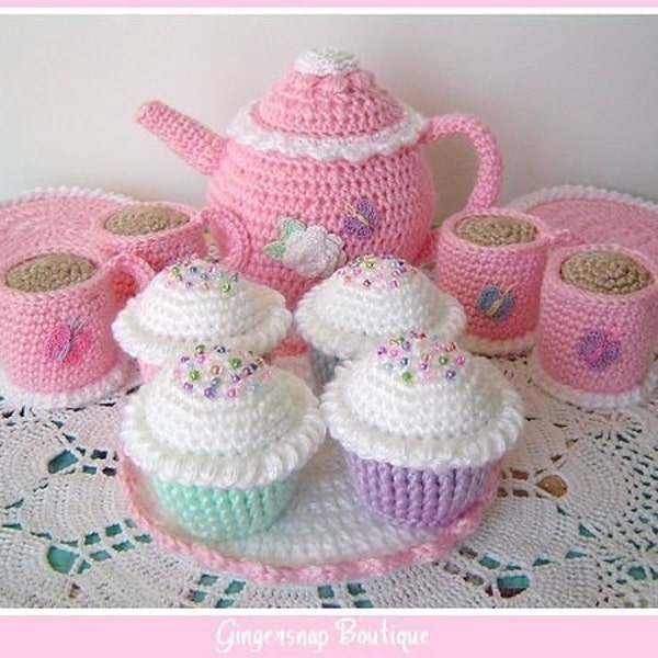 PDF Crochet Pattern - Tea Set