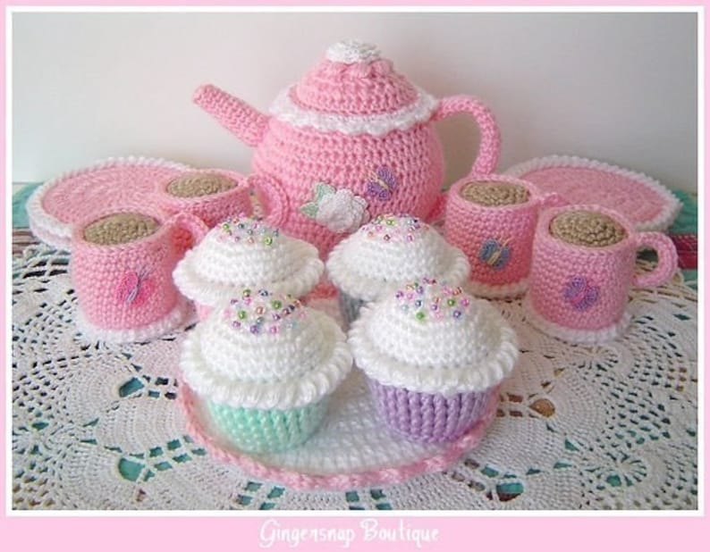 PDF Crochet Pattern Tea Set image 1