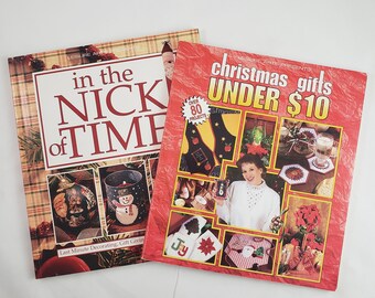 Lot of TWO Leisure Arts Craft and Recipe Books - In The Nick Of Time, Christmas Gifts Under 10.00 Soft Cover Paperback