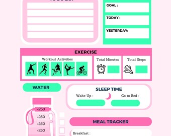 Daily workout digital planner