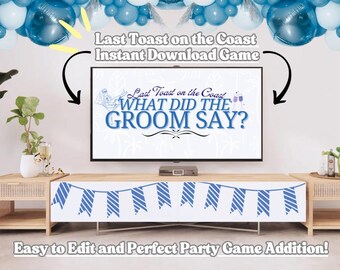 Groom Trivia Bridal Game: Last Toast on the Coast - Canva Presentation
