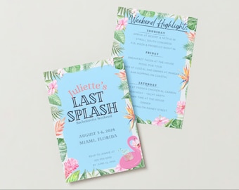 Last Splash Bachelorette Invite Template Etsy