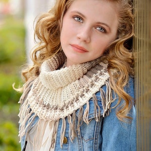 Fringe Cowl Crochet pattern - Sizes kids Through Adult! Easy Quick And Fun