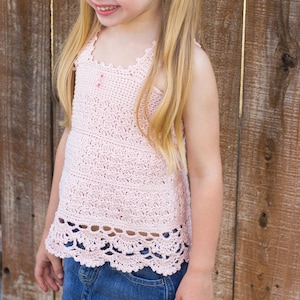 Angel Crochet Lace Top Pattern - Girls Crochet Tank Top Pattern - Kids Classic Crochet Top Pattern Tots Tweens 2T - 12 Girls Top