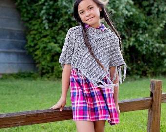 Crochet Poncho Pattern For Kids - Crochet Poncho Pattern For Girls And Boys - Striking Cables, Clever Construction
