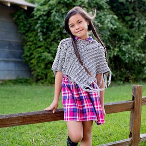 Crochet Poncho Pattern For Kids - Crochet Poncho Pattern For Girls And Boys - Striking Cables, Clever Construction