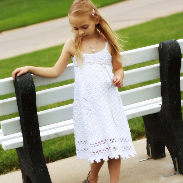 Robe longue d'Olivia au crochet, tailles 2T - fille 12