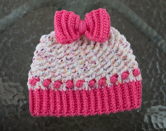 Cupcake Hat - Messy Bun Beanie Crochet Pattern - 2 Crochet Options Regular Closed Hat Or Messy Bun Hat - Messy Bun Hat Crochet Pattern