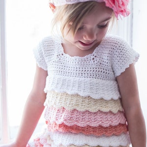 Girls Crochet Top Pattern- Toddler Crochet Top Pattern - Layered Petals Crochet Top Pattern  Perfect With Leggings 2T - 10 Girls Crochet Top