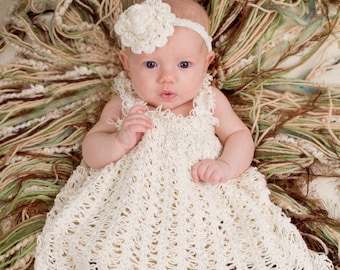 Crochet Baby Dress Pattern - Toddler Crochet Sundress Pattern - Crochet Lace Dress Pattern - Crochet Flower Pattern - Isabella Dress NB-3T