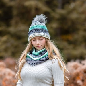 Wintergreen Hat And Infinity Scarf Crochet Pattern With Sizes Kids Through Adult image 3