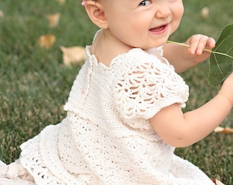 Clara Dress Crochet Pattern  - Baby Toddler Crochet Dress Pattern - Newborn - 3T - Crochet Lace Dress Pattern