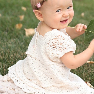 Clara Dress Crochet Pattern  - Baby Toddler Crochet Dress Pattern - Newborn - 3T - Crochet Lace Dress Pattern