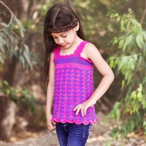 Girls Crochet Top Pattern- Toddler Crochet Top Pattern - Kids Crochet Top Pattern - Girls Seashell Top Pattern  2T - 10 Girls Crochet Tank
