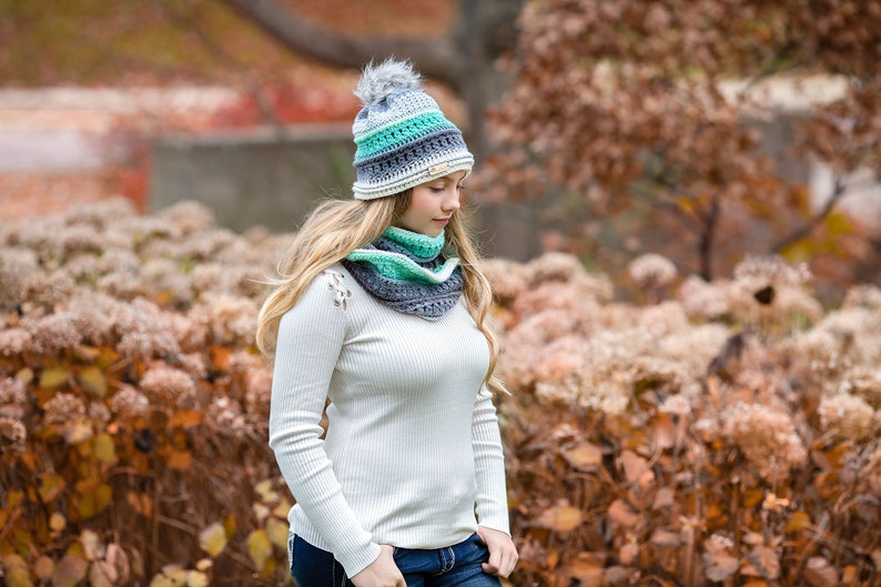 Wintergreen Hat And Infinity Scarf Crochet Pattern With Sizes Kids Through Adult image 10