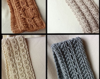 Canyon River Cable Scarves Crochet Pattern - 4 Striking Cable Designs