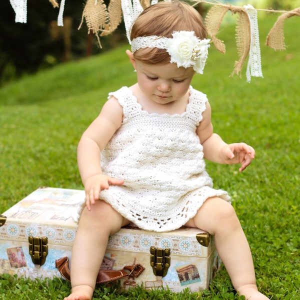 Gotowa na Rzym – wzór na szydełkową sukienkę letnią Rozmiary NB – 3T