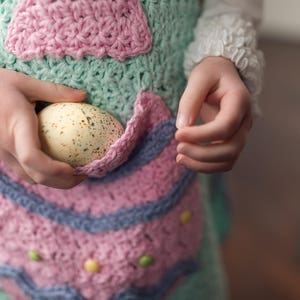 Crochet Bunny Poncho Pattern Boys And Girls Crochet Egg Pouch To Stash Candy And Eggs Easter Crochet Poncho Pattern 18 mos Size 12 image 5