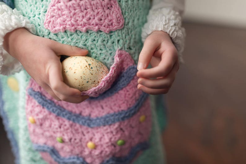 Crochet Bunny Poncho Pattern Boys And Girls Crochet Egg Pouch To Stash Candy And Eggs Easter Crochet Poncho Pattern 18 mos Size 12 image 5