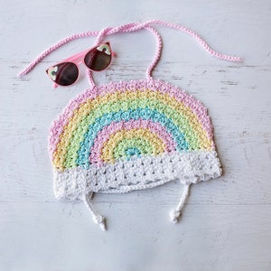 Rainbow Halter Crochet Pattern, Rainbow Kids Crop Top Pattern, Babies Through Girls Size 10 image 5