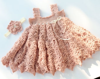 Crochet Baby Dress Pattern Crochet Sundress Pattern Crochet Flower pattern Sizes Newborn - 3T Paris And Pearls