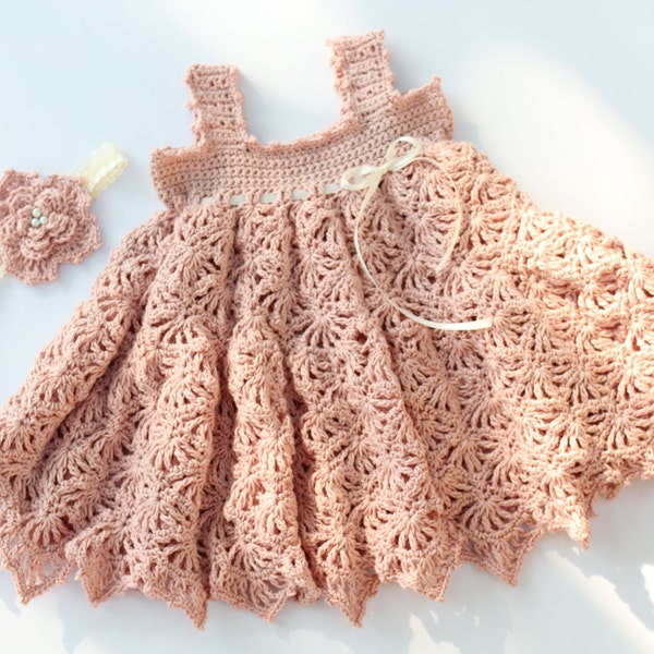 Crochet Baby Dress Pattern Crochet Sundress Pattern Crochet Flower pattern Sizes Newborn - 3T Paris And Pearls