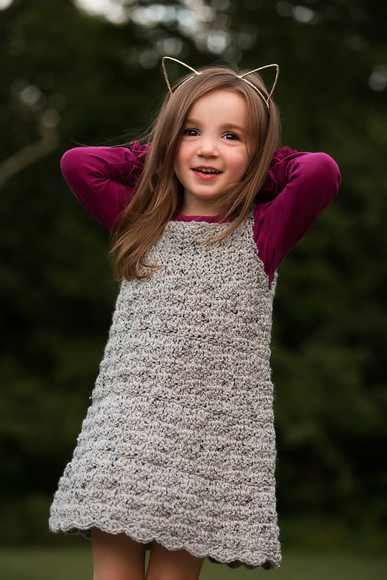 Children's Classic Jumper Crochet Pattern, Classic Dress Crochet Pattern, Kids Crochet Jumper Pattern Sizes 2T 12, Easy, Quick, Top Down image 4