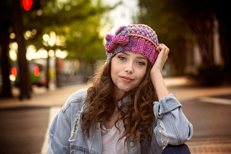 Spirit Hat Messy Bun Beanie Crochet Pattern 2 Crochet Options Regular Closed Hat Or Messy Bun Hat Messy Bun Hat Crochet Pattern image 4