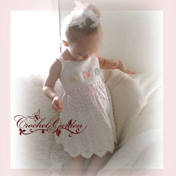 Baby Sundress Crochet Pattern PDF, Sizes 0-6mos, 6-12mos, 12mos-18mos, Seaside Fairy